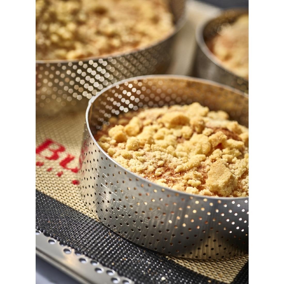 De Buyer Perforated Stainless Steel Straight Tart Ring 205x35mm