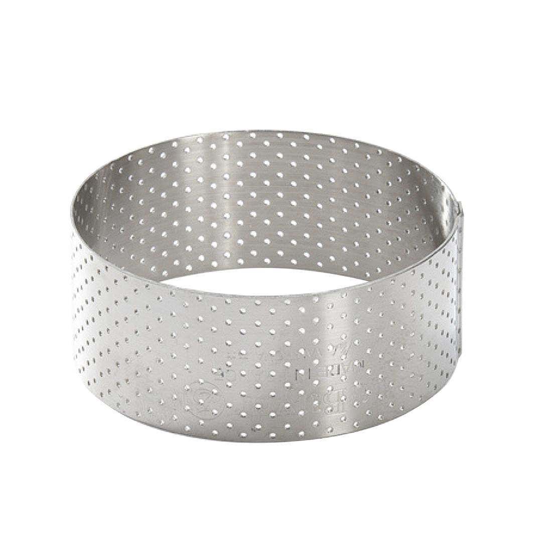 De Buyer Perforated Stainless Steel Straight Tart Ring 85x35mm