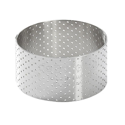De Buyer Perforated Stainless Steel Straight Tart Ring 65x35mm