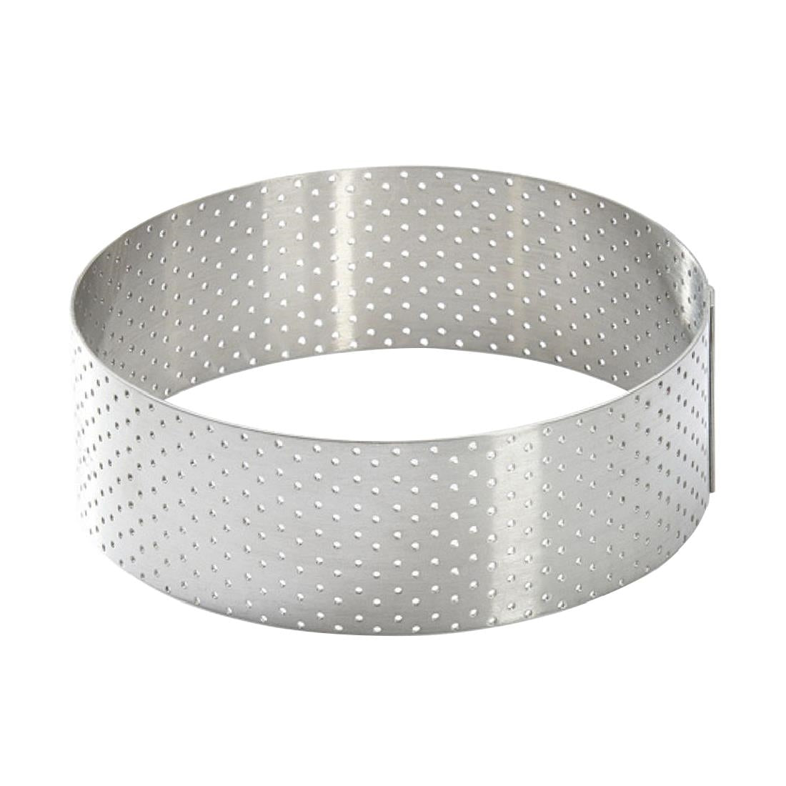 De Buyer Perforated Stainless Steel Straight Tart Ring 105x35mm