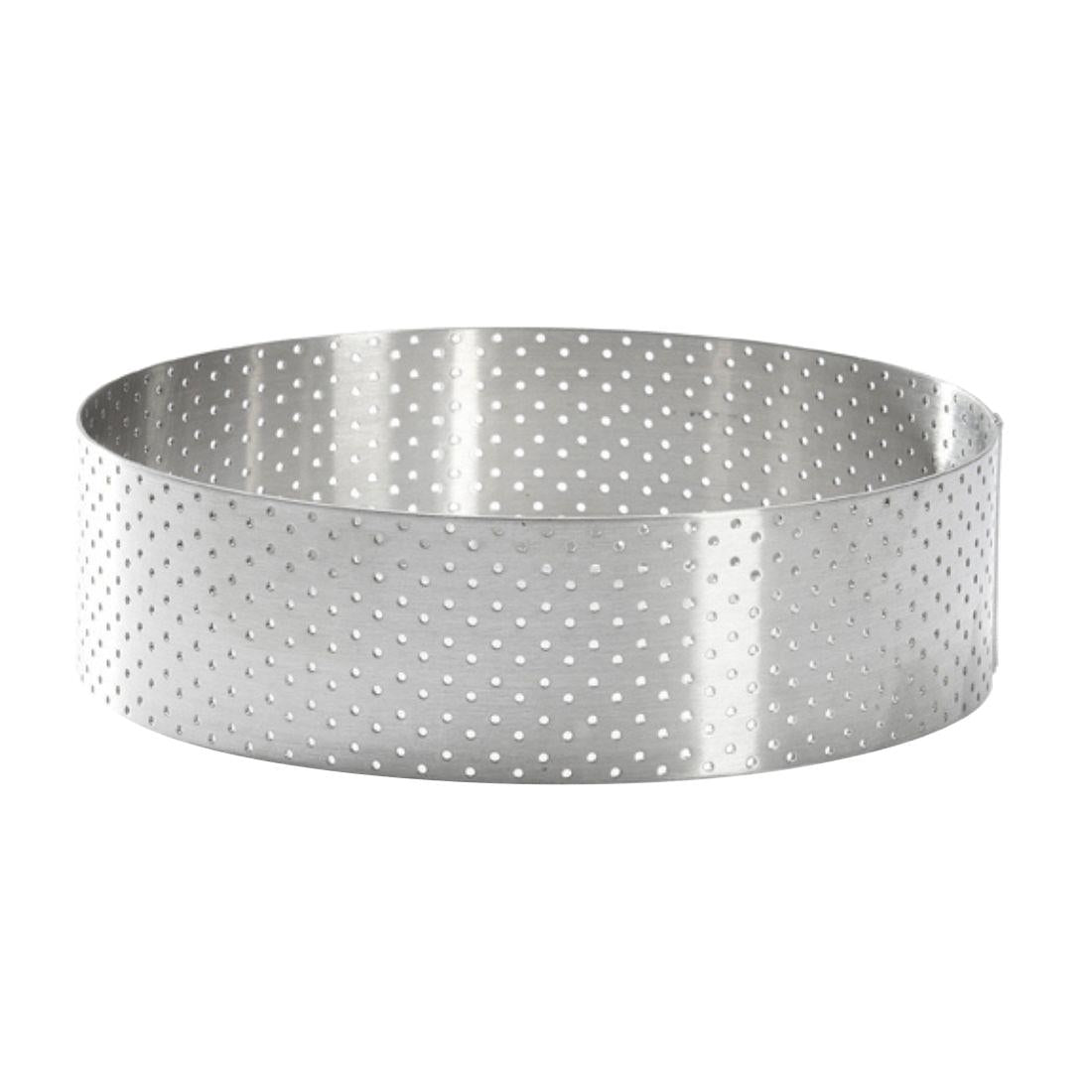 De Buyer Perforated Stainless Steel Straight Tart Ring 125x35mm