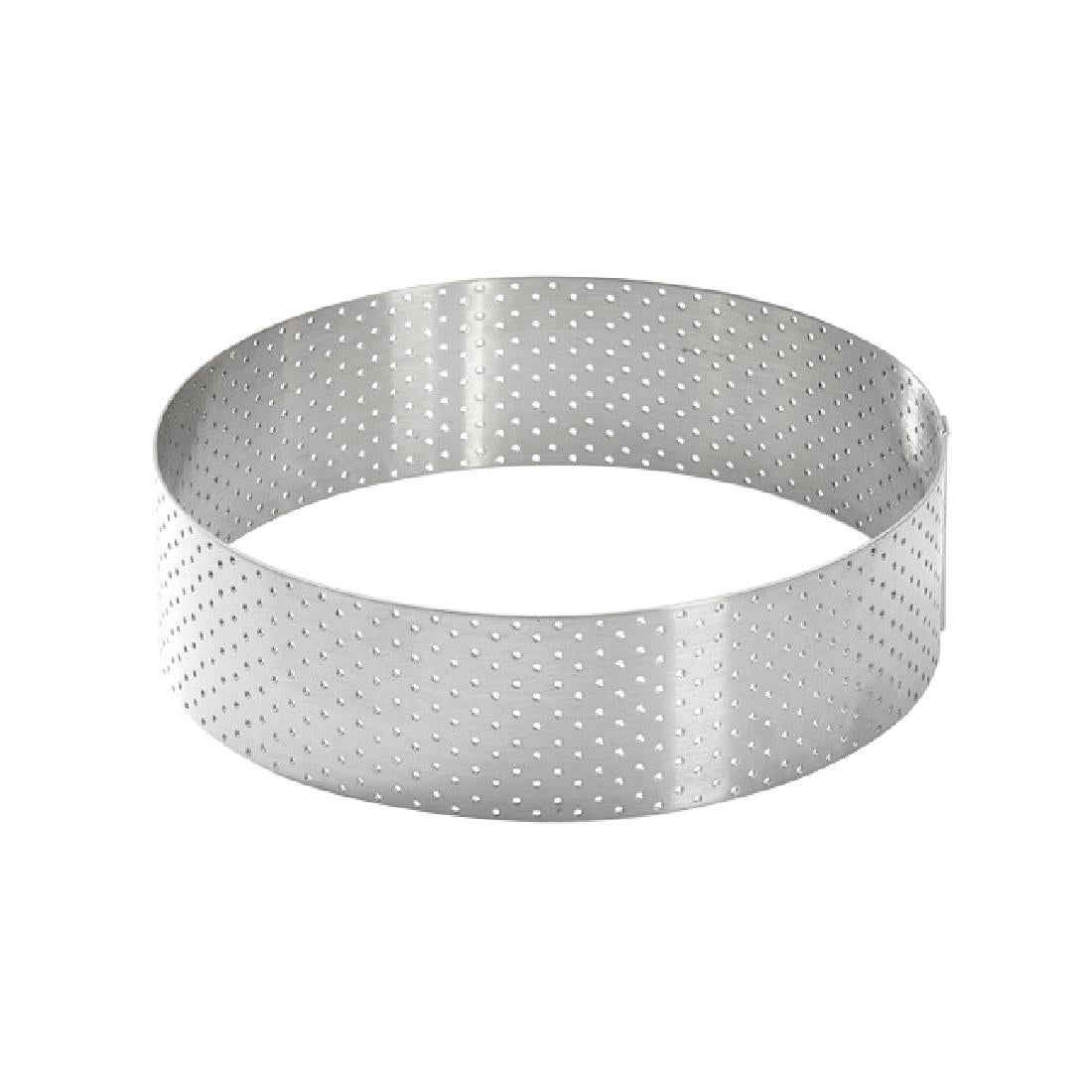 De Buyer Perforated Stainless Steel Straight Tart Ring 125x35mm