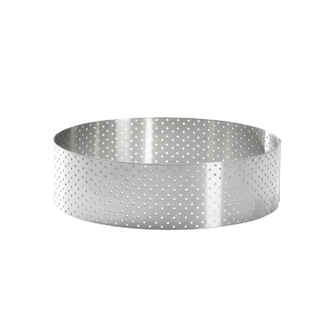De Buyer Perforated Stainless Steel Straight Tart Ring 125x35mm