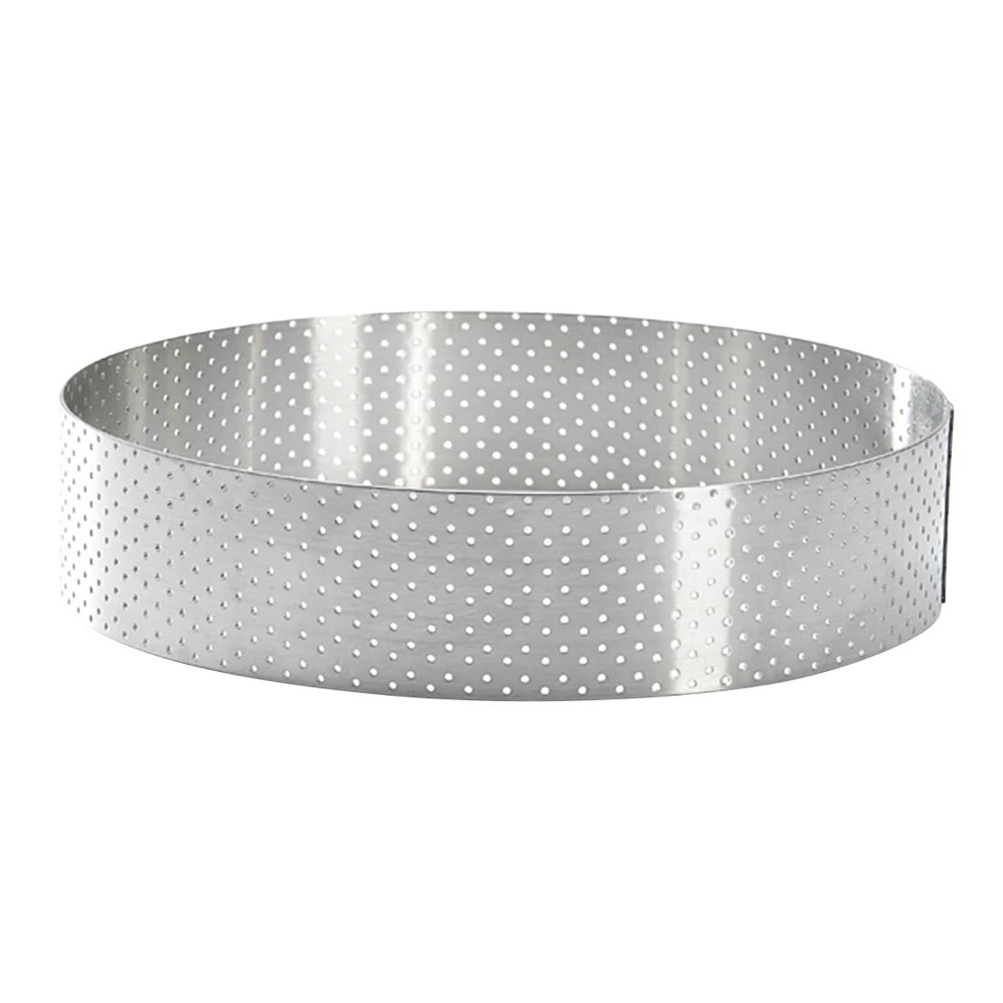 De Buyer Perforated Stainless Steel Straight Tart Ring 155x35mm