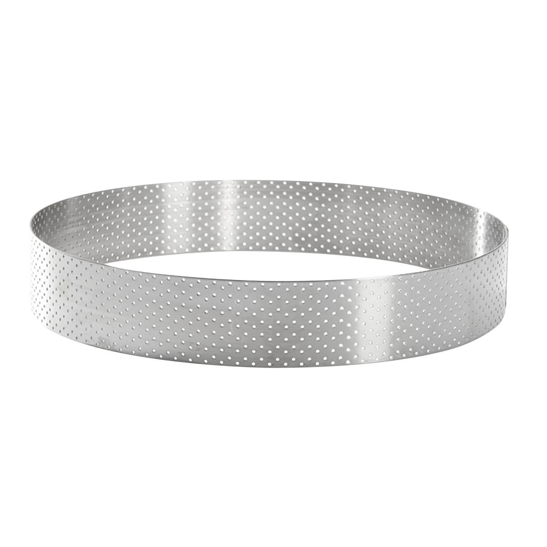 De Buyer Perforated Stainless Steel Straight Tart Ring 205x35mm