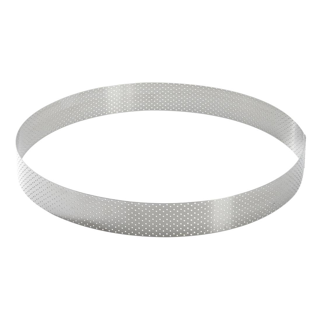 De Buyer Perforated Stainless Steel Straight Tart Ring 285x35mm
