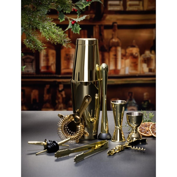 Beaumont Gold Plated Banded Jigger 25ml/35ml/50ml