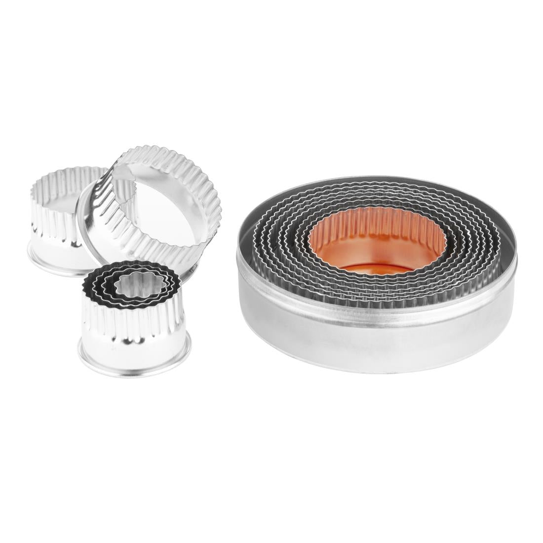 Vogue Round Fluted Pastry Cutter Set (11 pack)