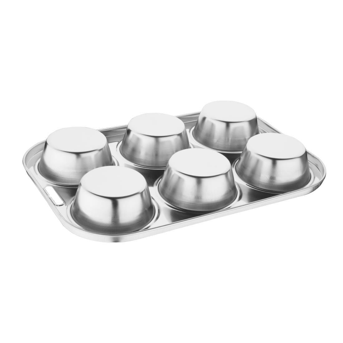 Vogue Stainless Steel Deep Muffin Tray 6 Cup