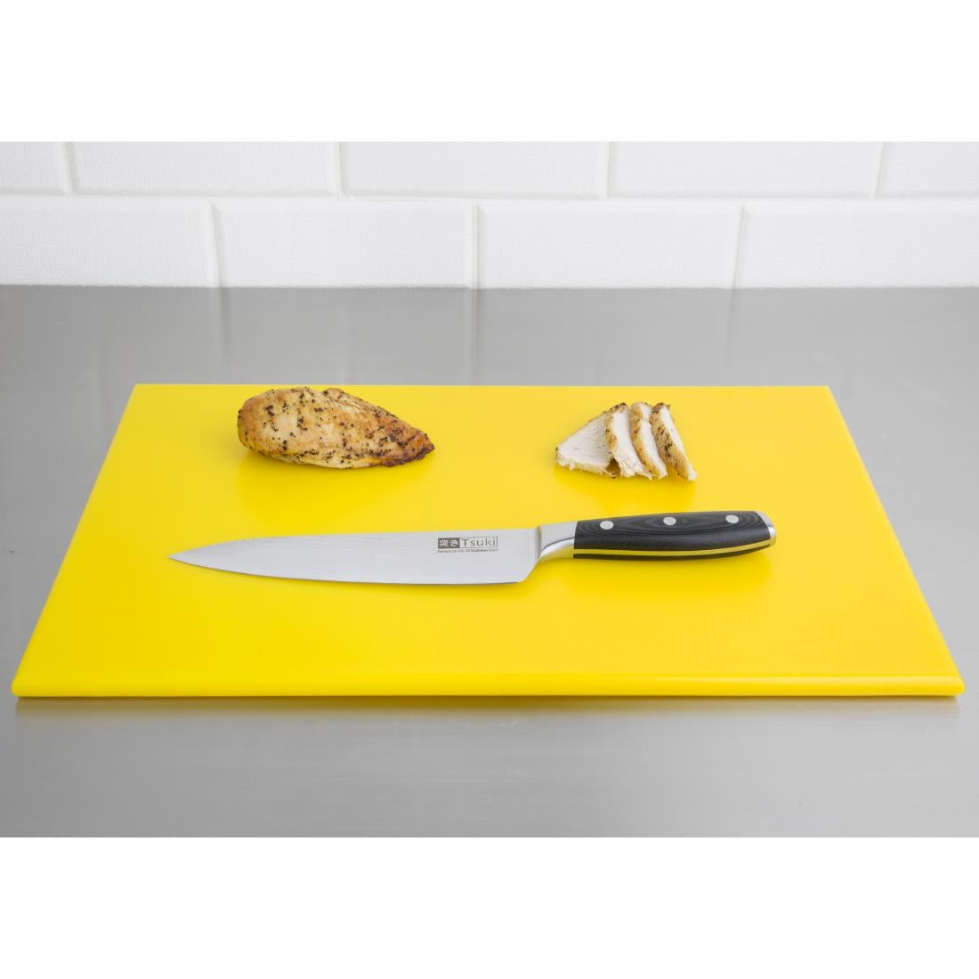 Hygiplas High Density Antibacterial Yellow Chopping Board 455x305x12mm
