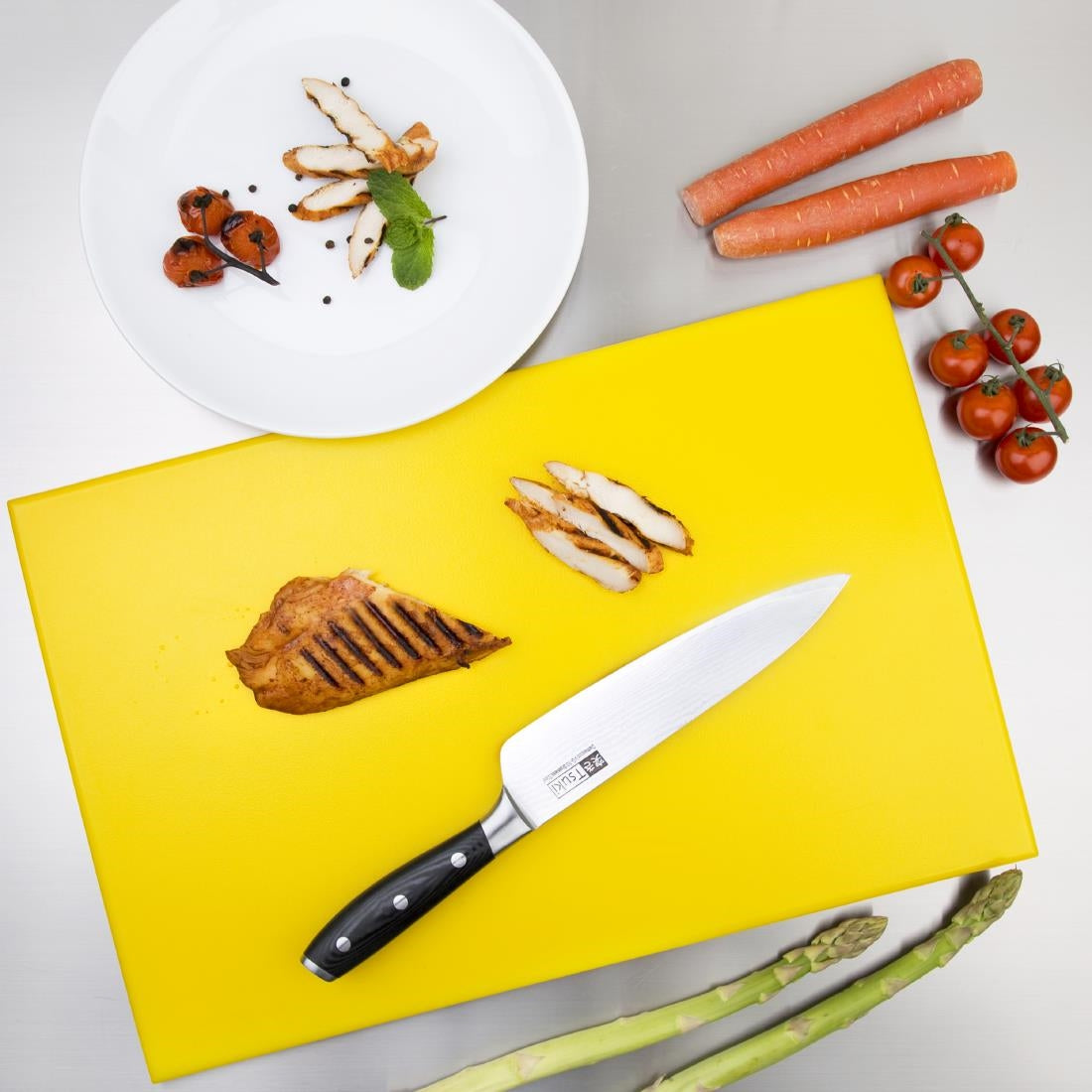 Hygiplas High Density Antibacterial Yellow Chopping Board 455x305x12mm