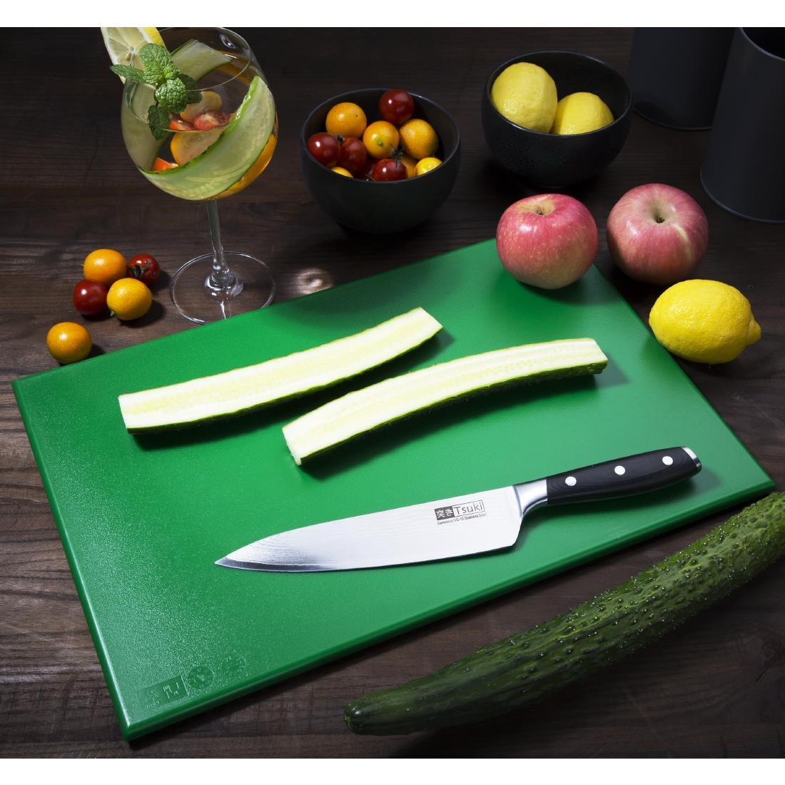 Hygiplas High Density Antibacterial Green Chopping Board 455x305x12mm