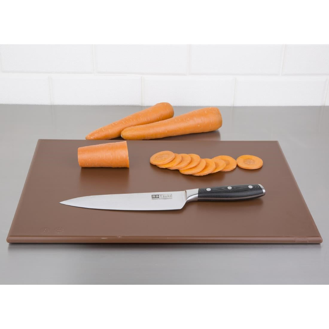 Hygiplas High Density Antibacterial Brown Chopping Board 455x305x12mm