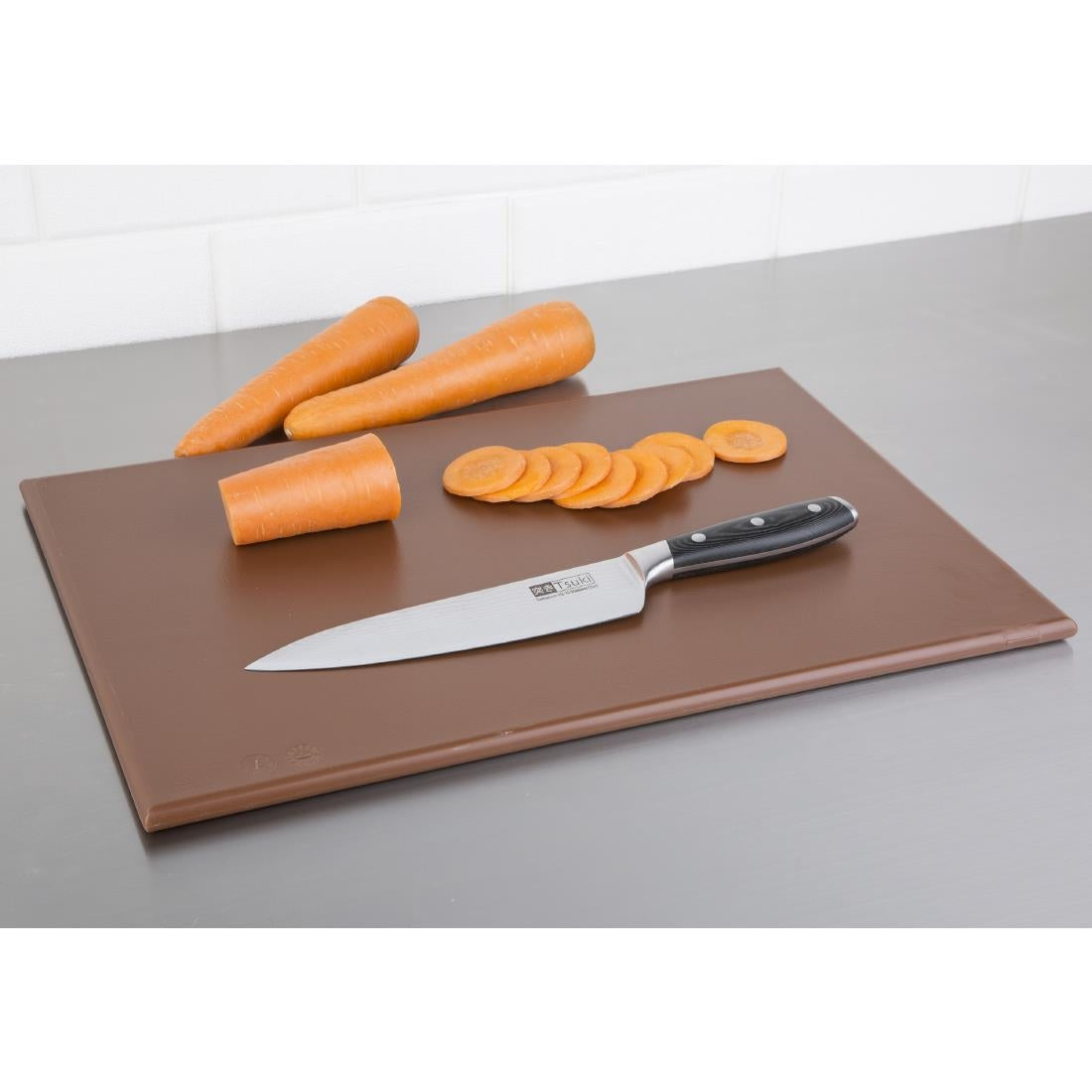 Hygiplas High Density Antibacterial Brown Chopping Board 455x305x12mm