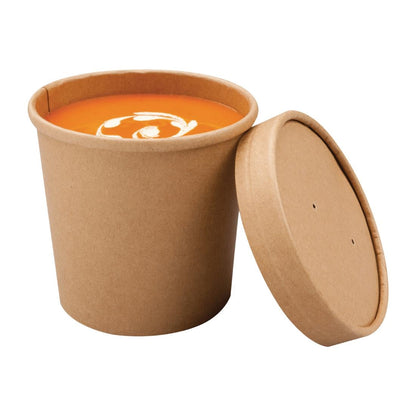Colpac Recyclable Kraft Microwavable Soup Cups 350ml (500 pack)
