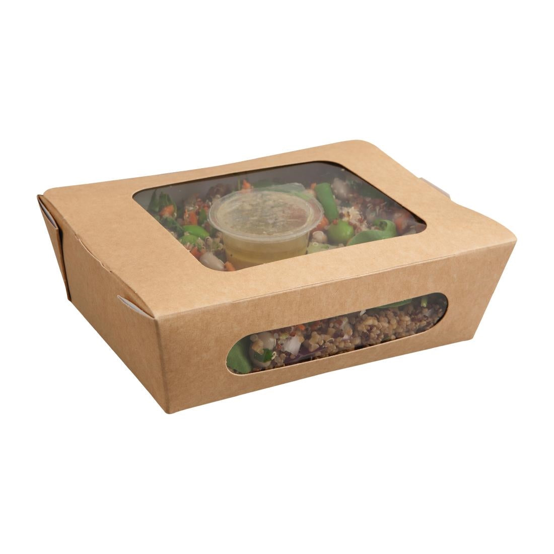 Colpac Recyclable Kraft Tuck-Top Salad Boxes With Window 825ml (250 pack)