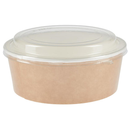 Colpac Recyclable Kraft Salad Pots With Lid Large 1300ml (150 pack)