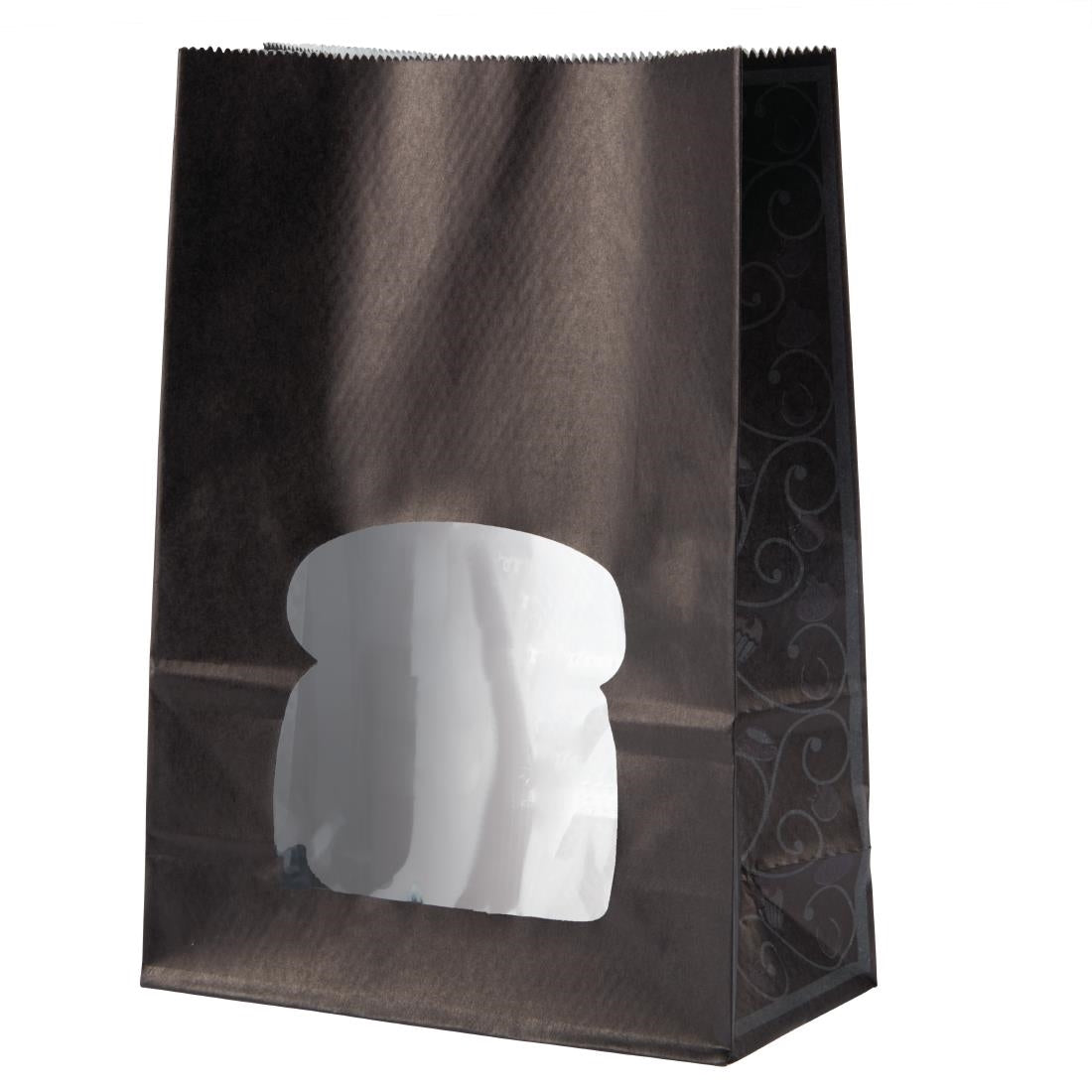 Colpac Recyclable Paper Sandwich Bags With Window Black (250 pack)