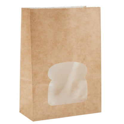 Colpac Recyclable Paper Sandwich Bags With Window Kraft (250 pack)