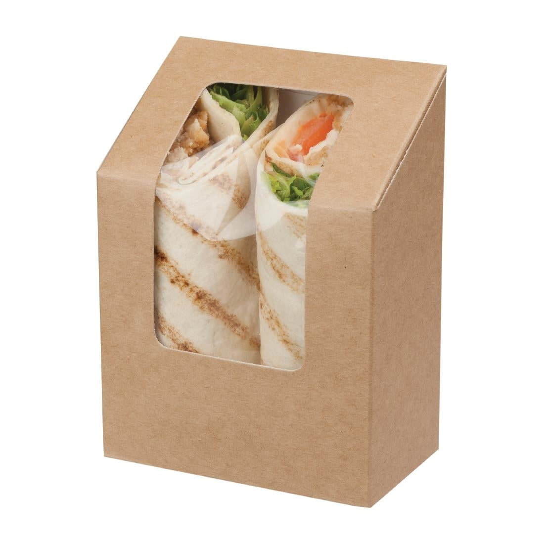Colpac Zest Compostable Kraft Tuck-Top Tortilla Wrap Packs With Cellulose Window (500 pack)