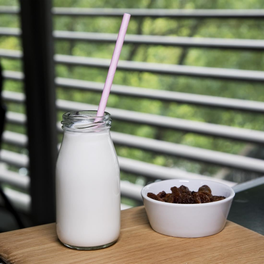 Fiesta Compostable Paper Straws Pink (250 Pack)