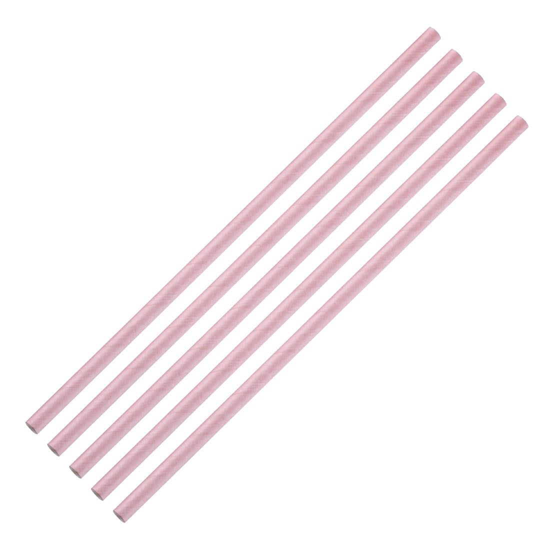 Fiesta Compostable Paper Straws Pink (250 Pack)
