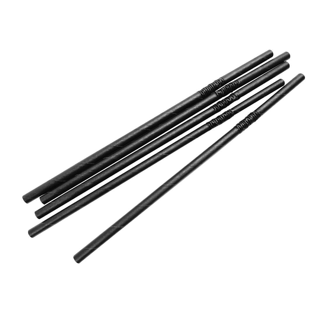 Fiesta Compostable Bendy Paper Straws Black (250 Pack)