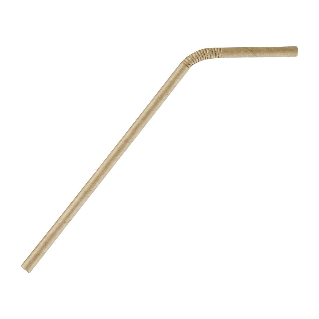 Fiesta Compostable Bendy Paper Straws Kraft (250 Pack)