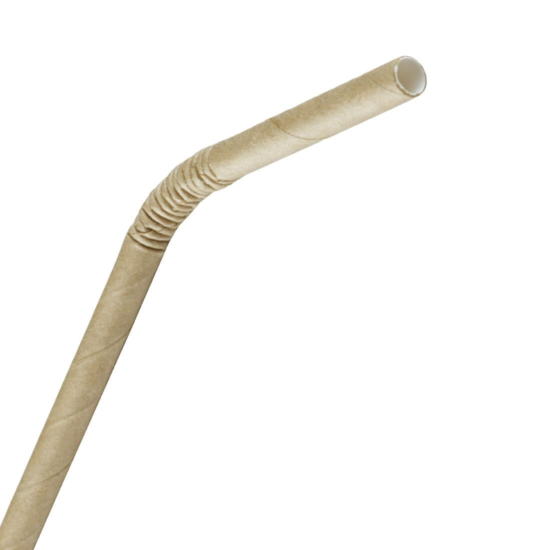 Fiesta Compostable Bendy Paper Straws Kraft (250 Pack)