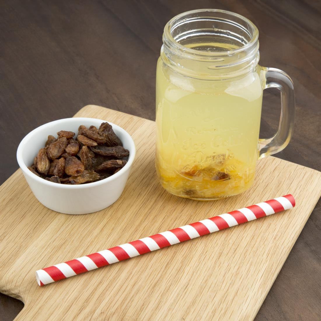 Fiesta Compostable Paper Smoothie Straws Red Stripes (250 Pack)