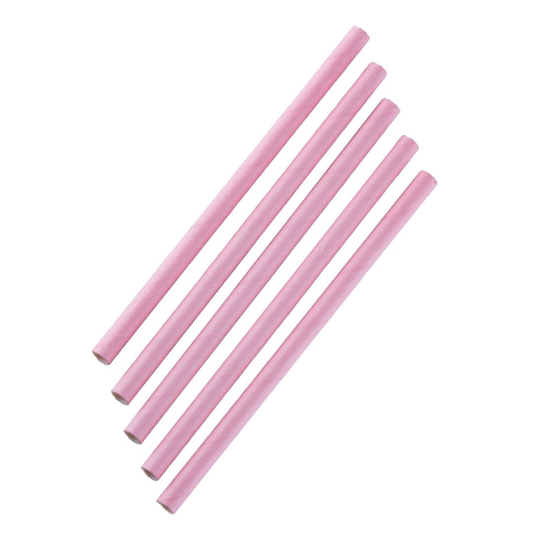 Fiesta Compostable Paper Smoothie Straws Pink (250 Pack)