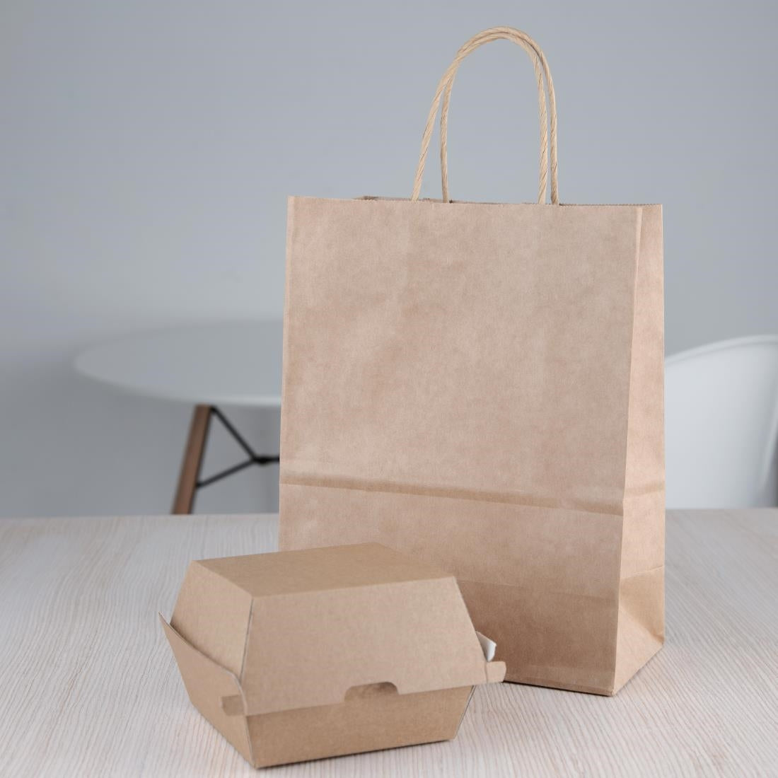 Fiesta Compostable Kraft Burger Boxes Small 105mm (200 Pack)
