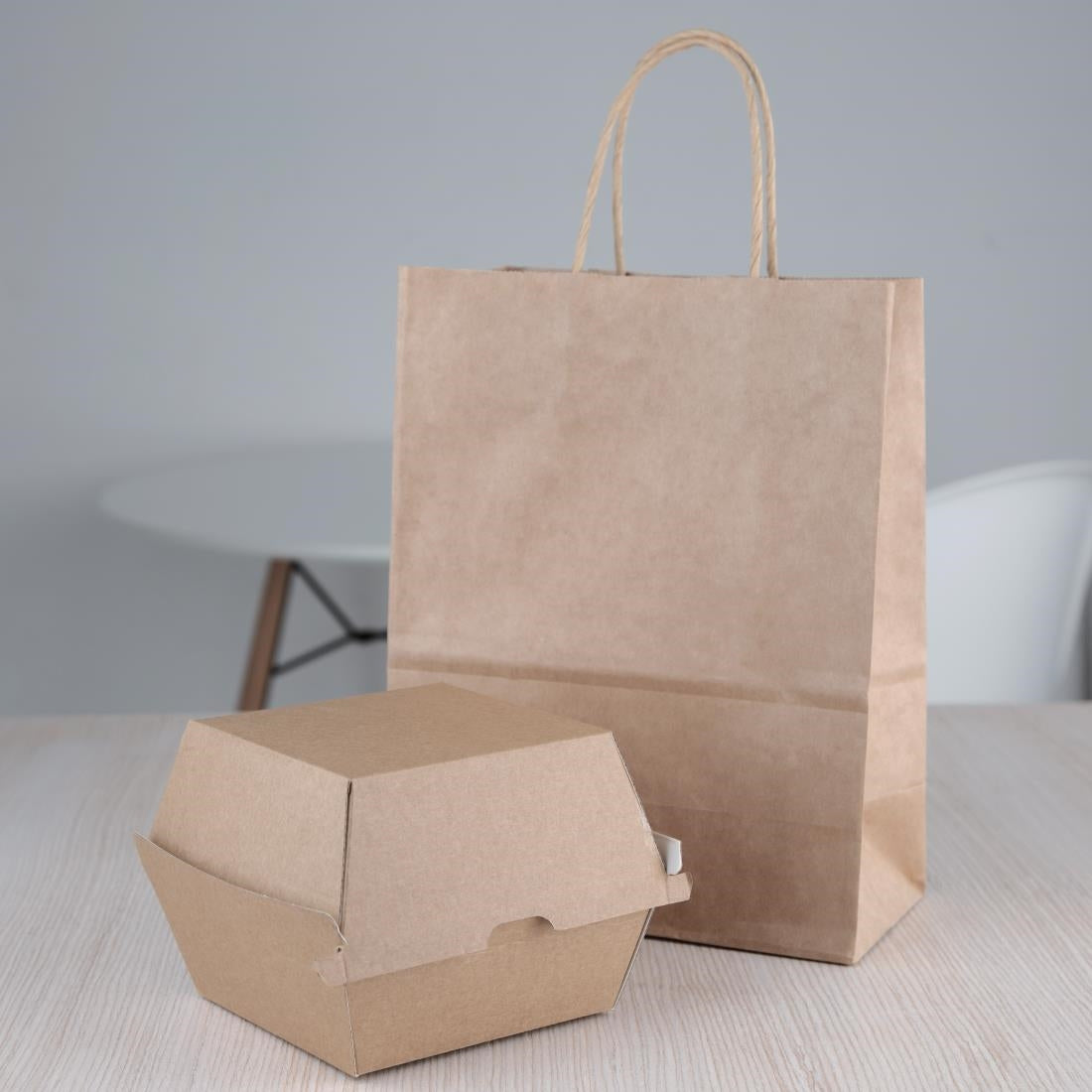Fiesta Compostable Kraft Burger Boxes Large 112mm (150 Pack)