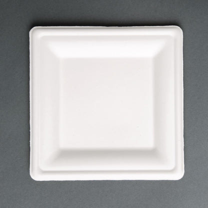 Fiesta Compostable Bagasse Square Plates 204mm (50 Pack)