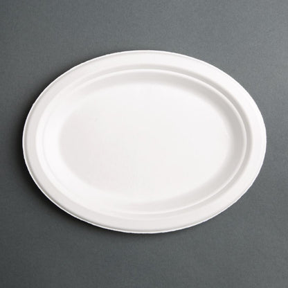 Fiesta Compostable Bagasse Oval Plates 316mm (50 Pack)