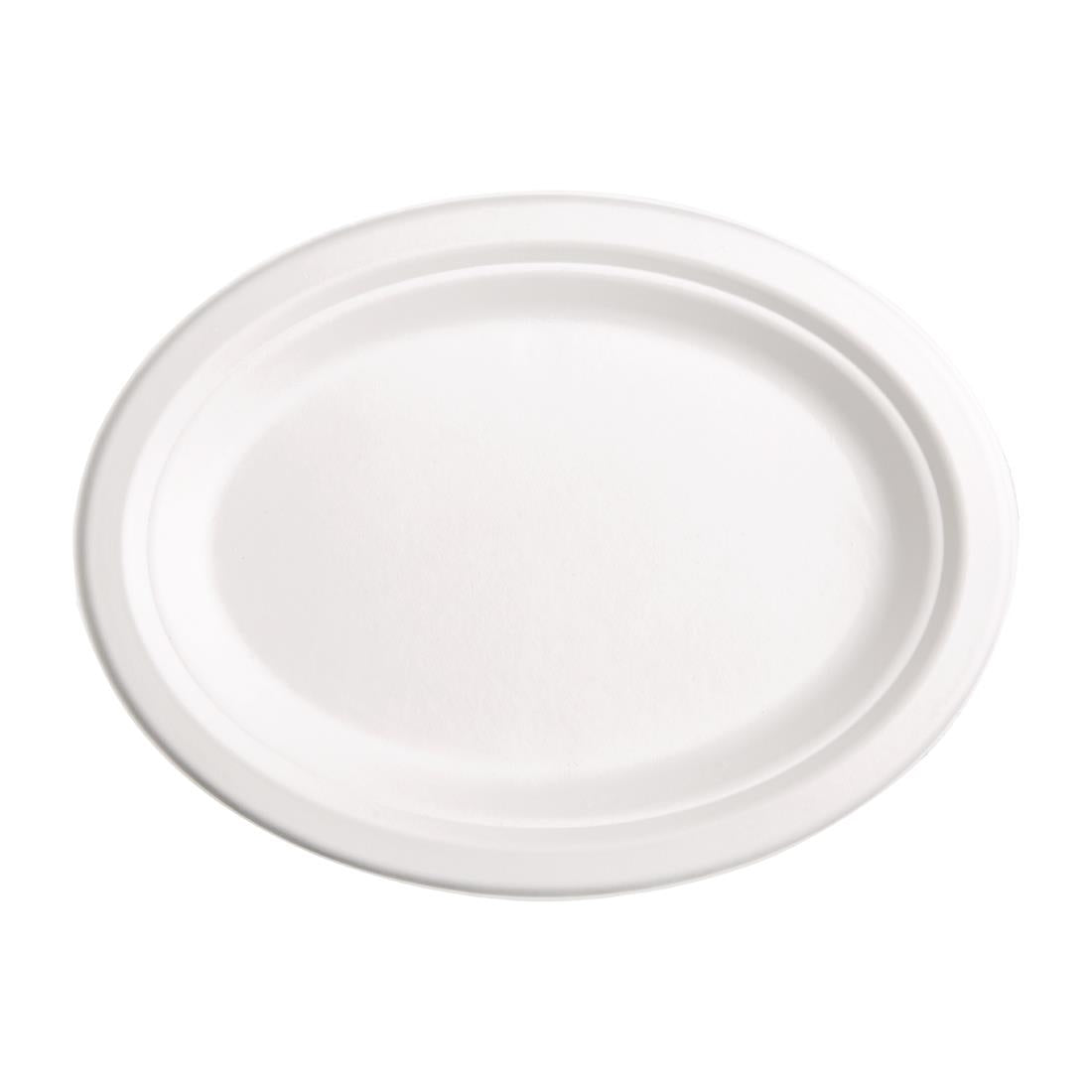 Fiesta Compostable Bagasse Oval Plates 316mm (50 Pack)
