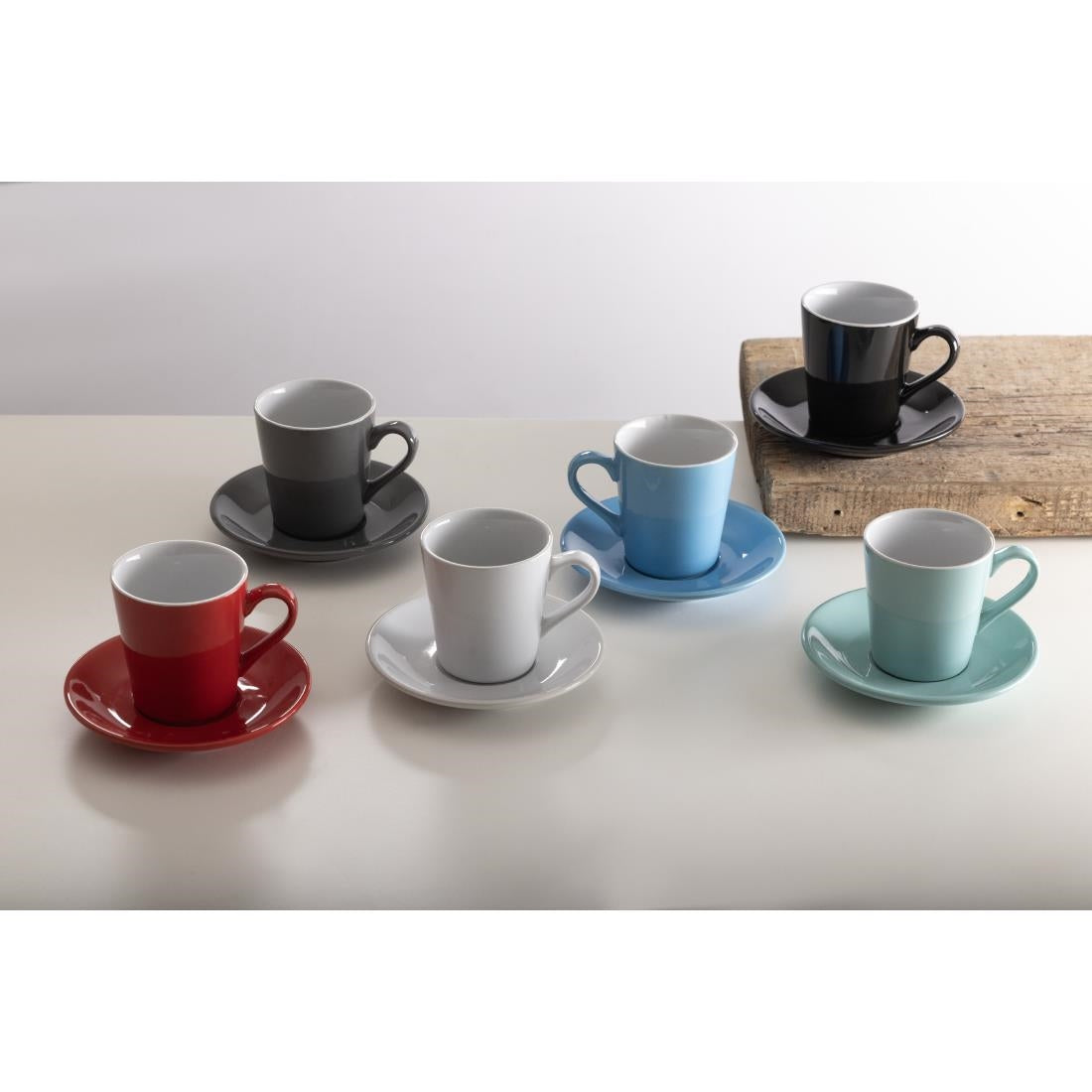 Olympia Cafe Flat White Cup Black - 170ml (12 Pack)
