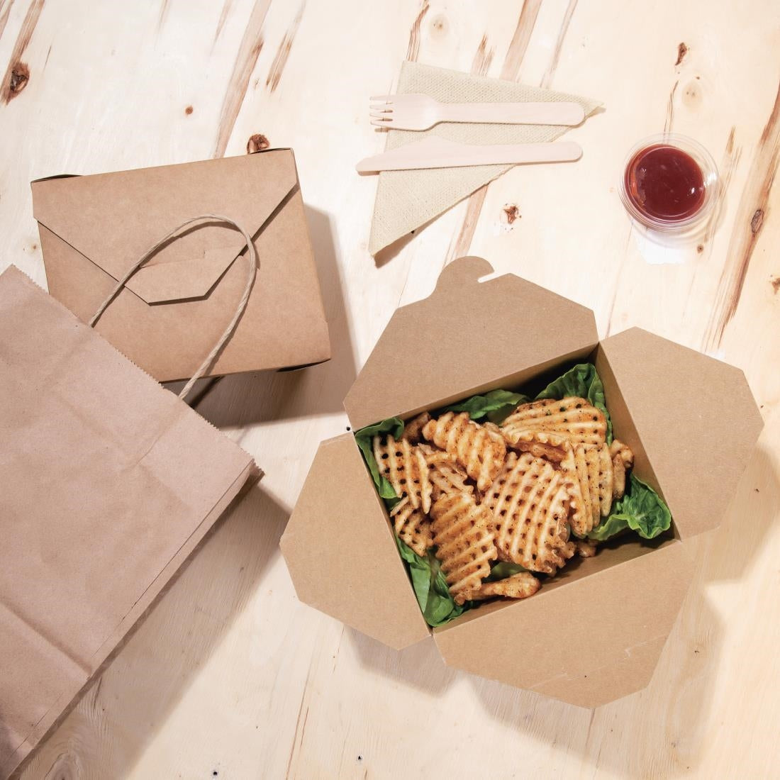 Fiesta Cardboard Takeaway Food Containers 112mm (300 Pack)