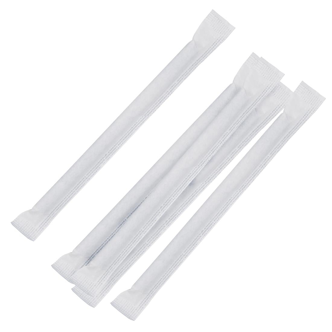 Fiesta Compostable Individually Wrapped Paper Cocktail Stirrer Straws Black (250 Pack)