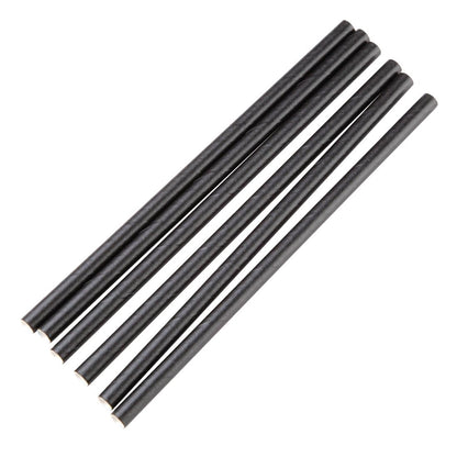Fiesta Compostable Individually Wrapped Paper Cocktail Stirrer Straws Black (250 Pack)