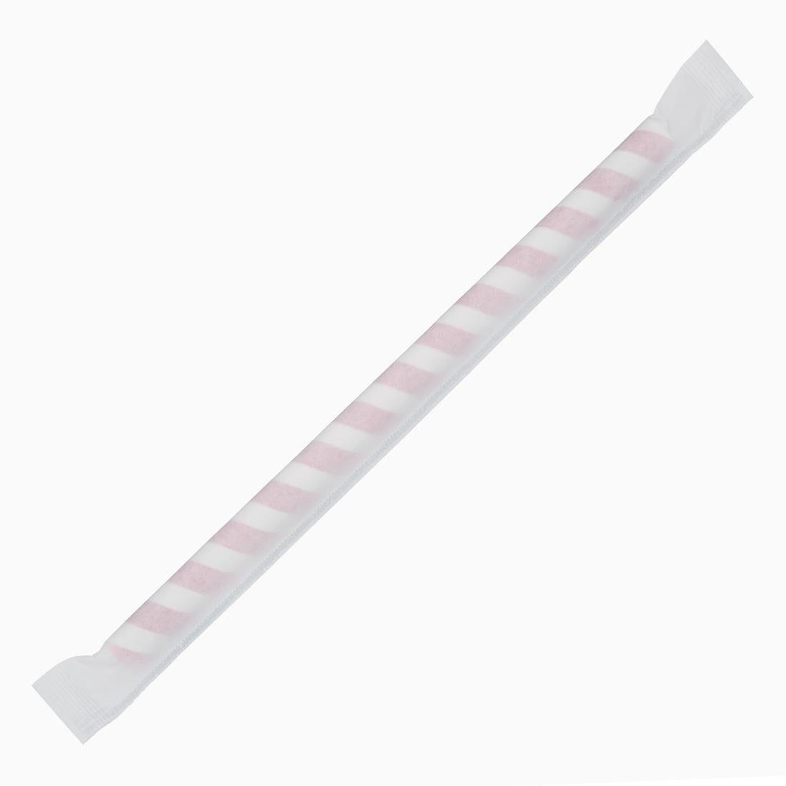 Fiesta Compostable Individually Wrapped Paper Smoothie Straws Red Stripes (250 Pack)