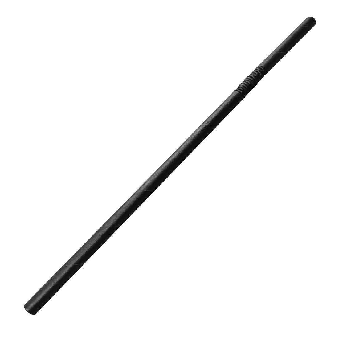Fiesta Compostable Individually Wrapped Bendy Paper Straws Black (250 Pack)