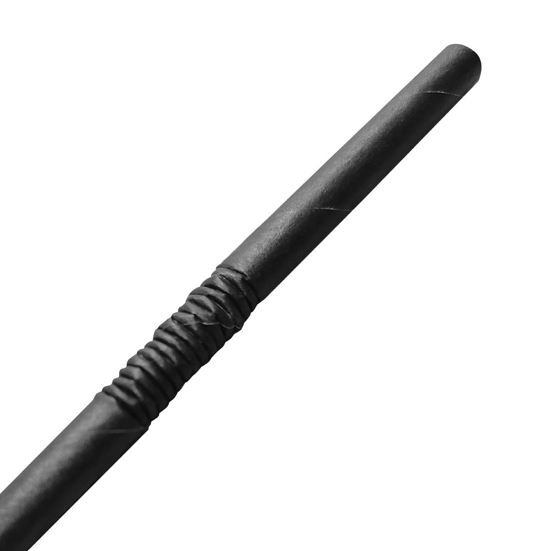 Fiesta Compostable Individually Wrapped Bendy Paper Straws Black (250 Pack)