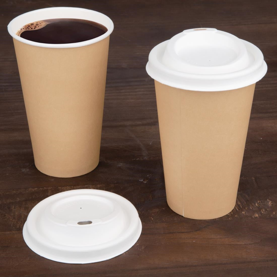 Fiesta Compostable Bagasse Coffee Cup Lids 340ml / 12oz (1000 Pack)