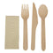 eGreen Individually Kraft Wrapped 4-in-1 Wooden Cutlery Set - Pack of 250