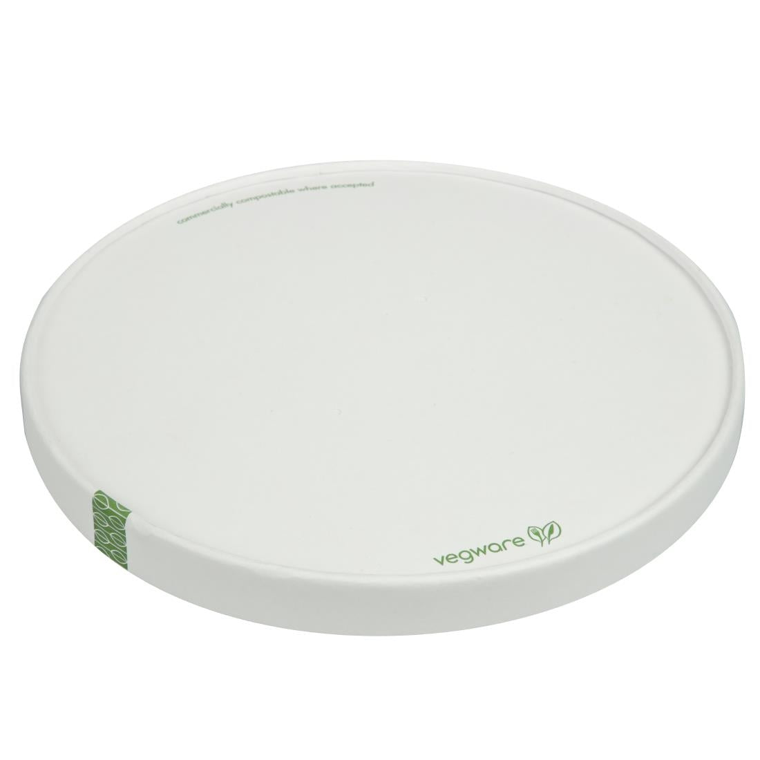 Vegware 185-Series Compostable Bon Appetit Wide PLA-lined Paper Food Bowl Lid (300 Pack)