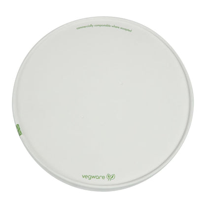 Vegware 185-Series Compostable Bon Appetit Wide PLA-lined Paper Food Bowl Lid (300 Pack)