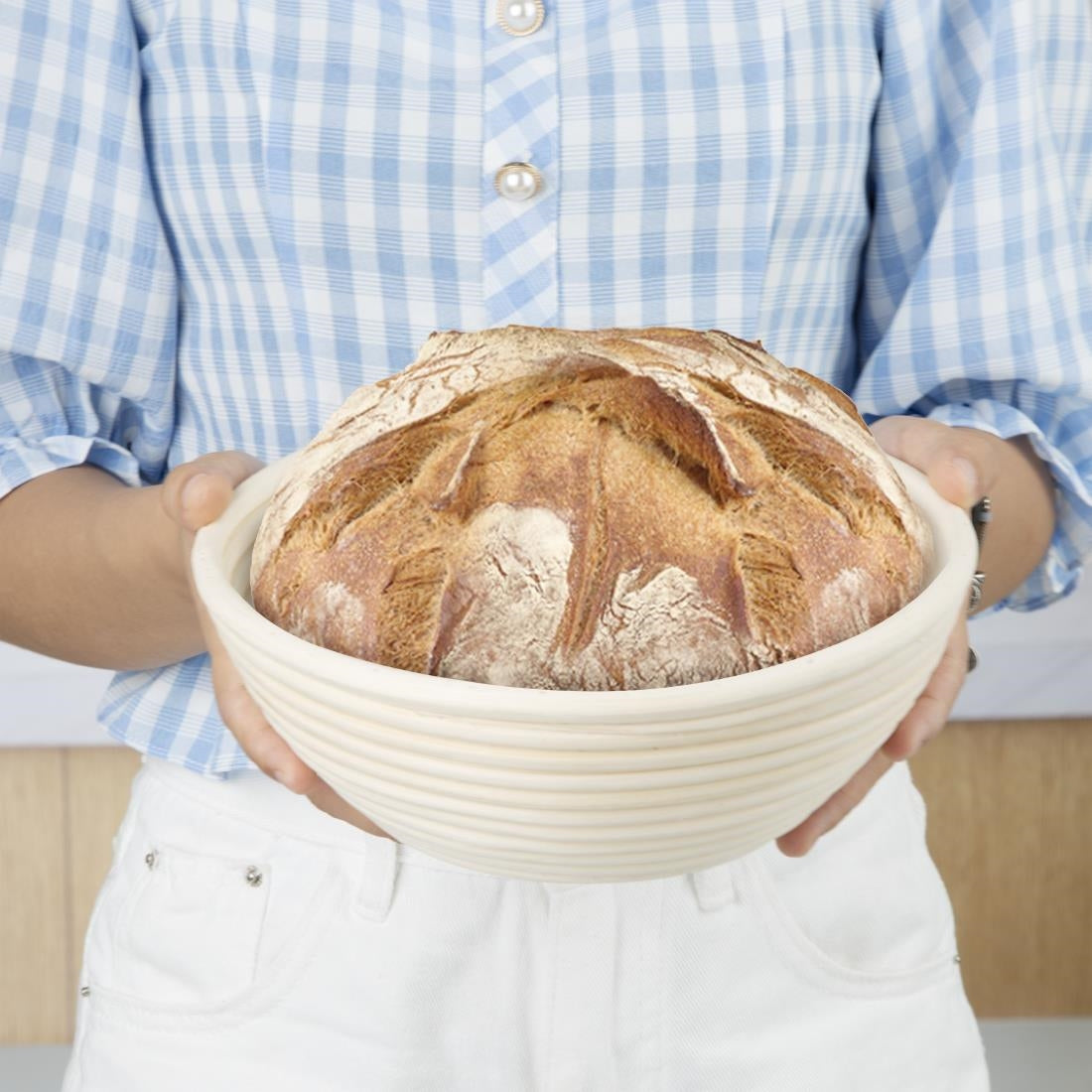 Vogue Rattan Proving Round Basket 220x80mm