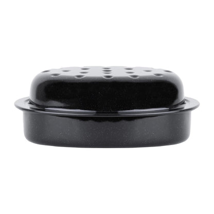 Wham Enamel Oval Roaster Black