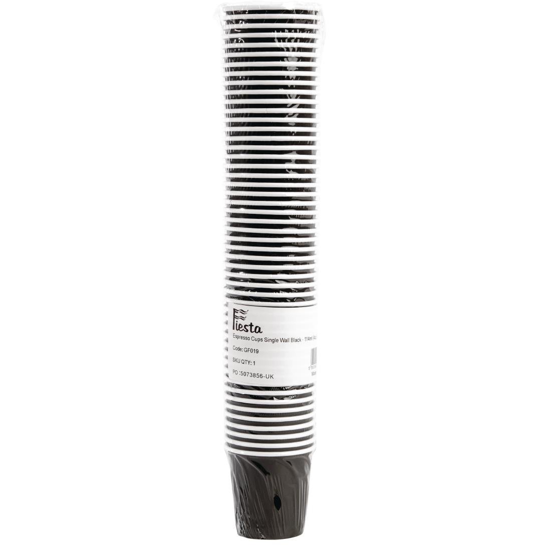 Fiesta Recyclable Espresso Cups Single Wall Black 114ml (50 Pack)